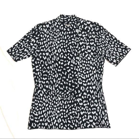 Authentic Michael Kors Black Print Top Blouse NEW - Picture 5 of 9